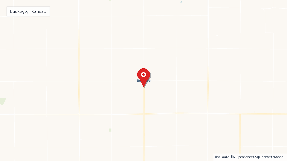 Street map of Buckeye, Kansas with location pin