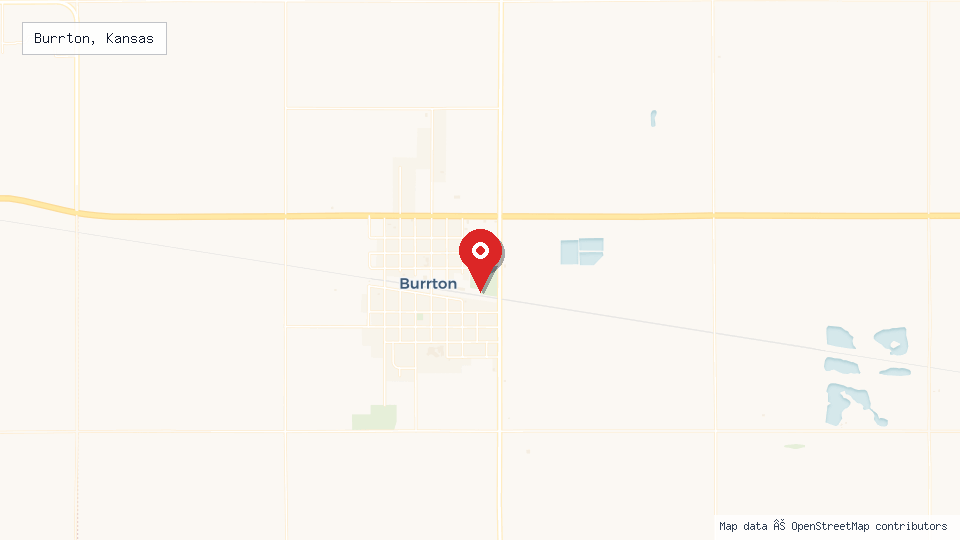 Street map of Burrton, Kansas with location pin
