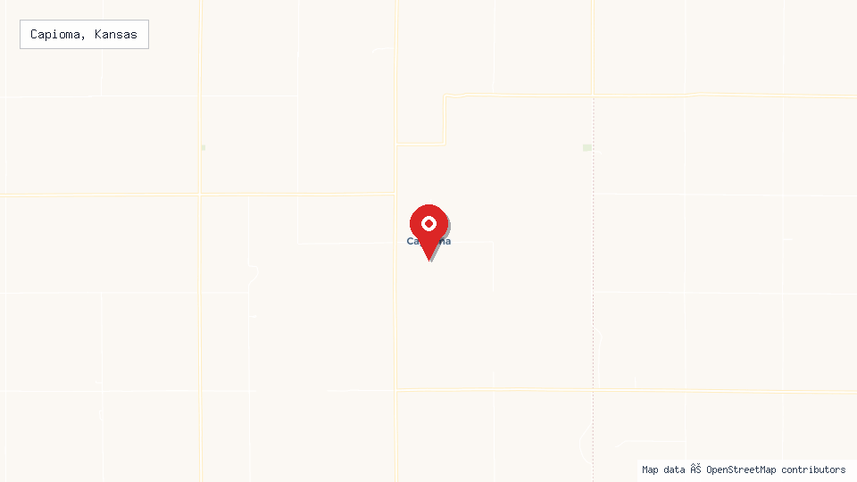 Street map of Capioma, Kansas with location pin