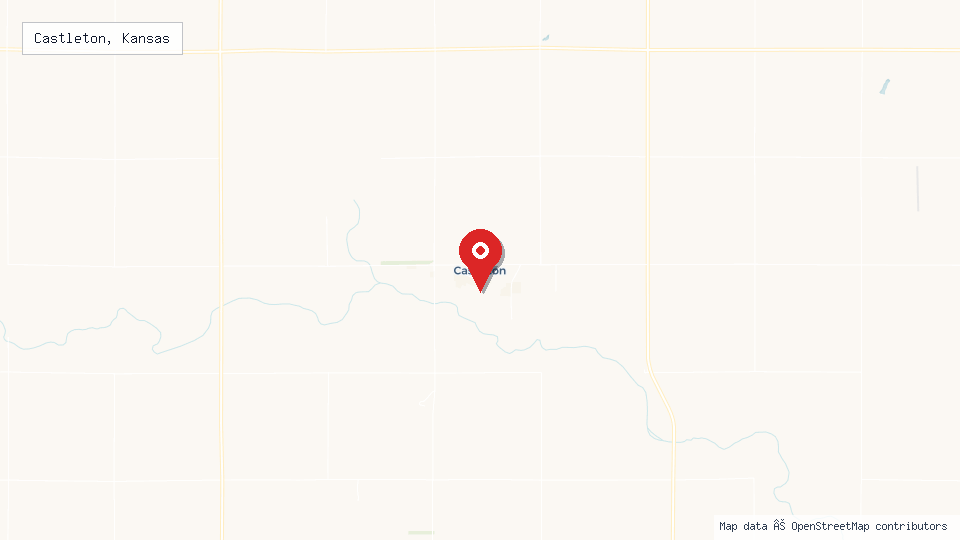Street map of Castleton, Kansas with location pin