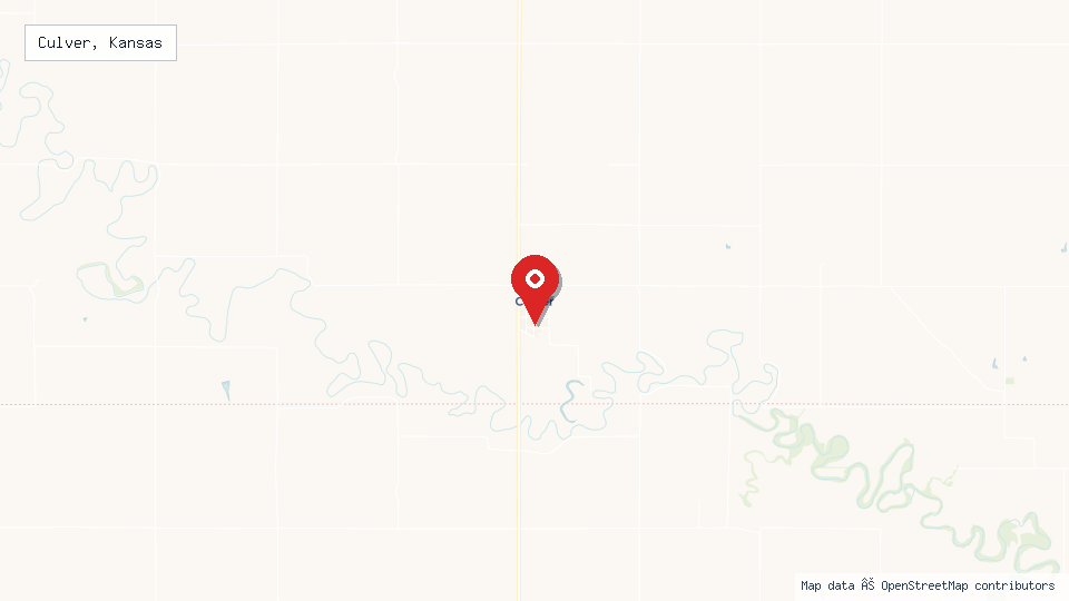 Street map of Culver, Kansas with location pin