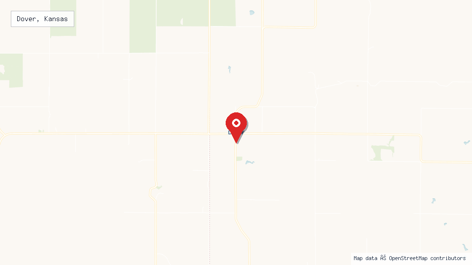 Street map of Dover, Kansas with location pin