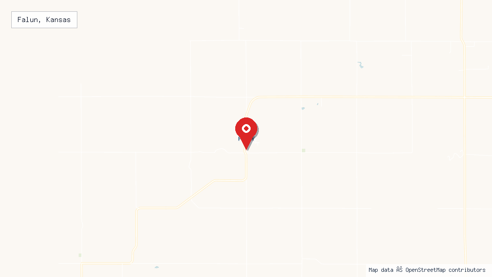 Street map of Falun, Kansas with location pin