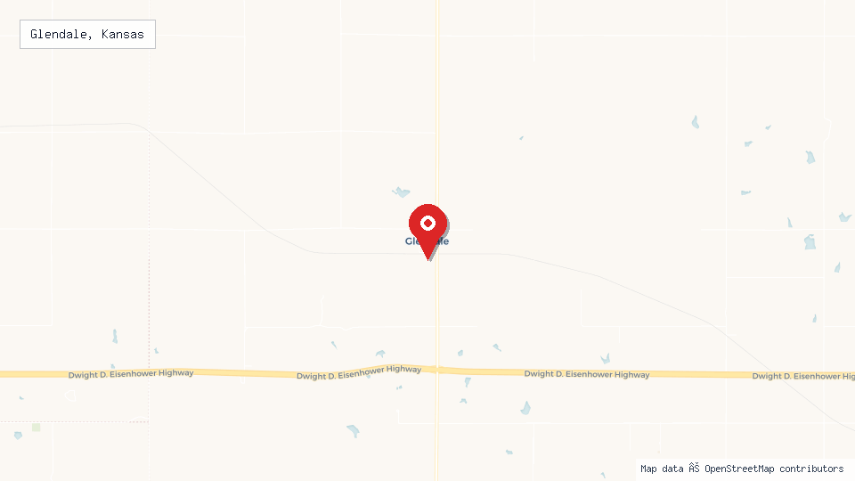 Street map of Glendale, Kansas with location pin