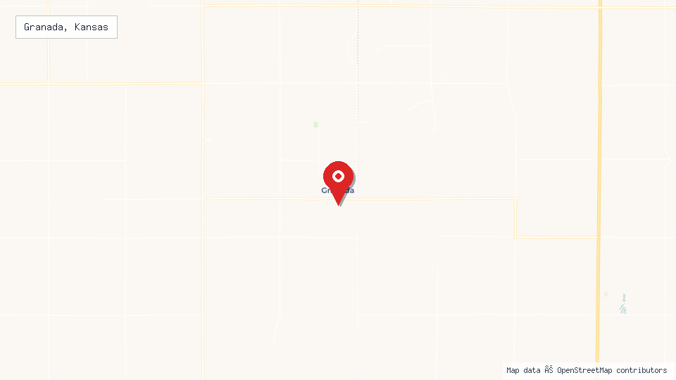 Street map of Granada, Kansas with location pin
