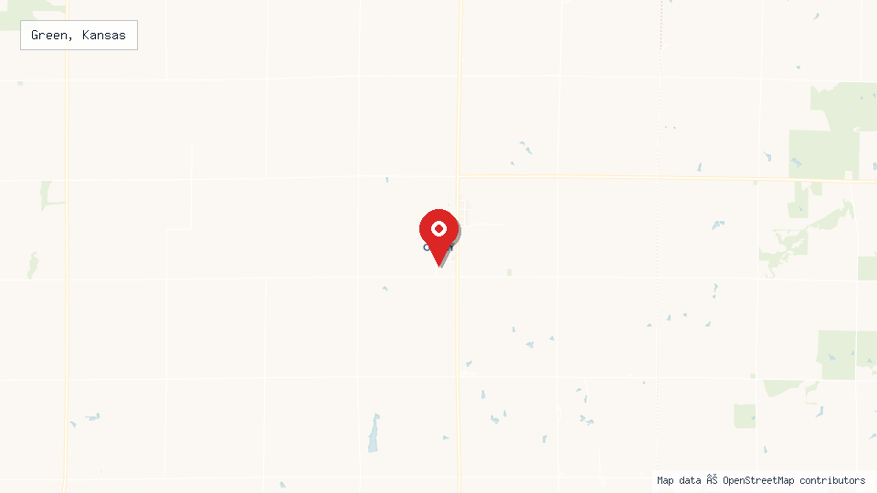 Street map of Green, Kansas with location pin
