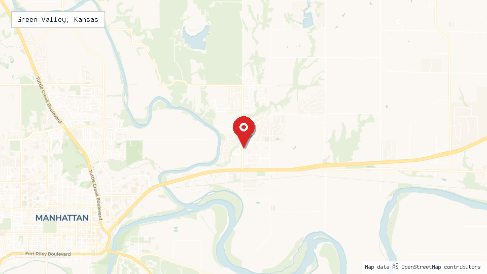 Street map of Green Valley, Kansas with location pin