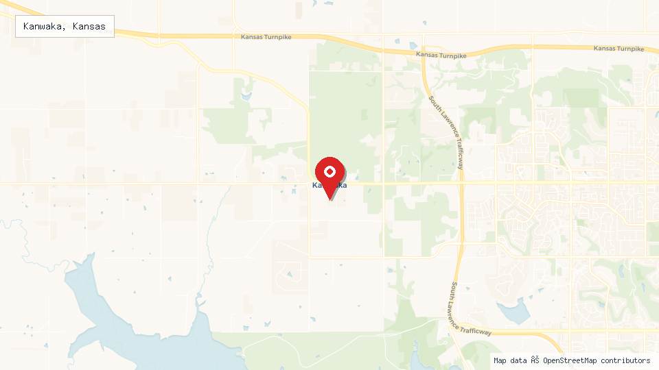 Street map of Kanwaka, Kansas with location pin