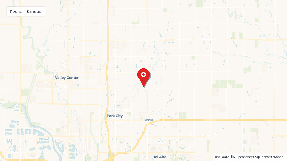 Street map of Kechi, Kansas with location pin