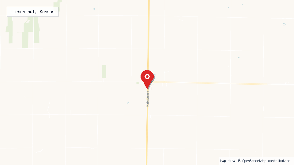 Street map of Liebenthal, Kansas with location pin