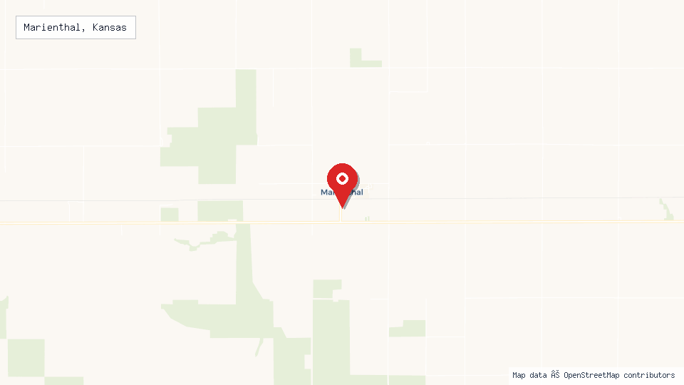 Street map of Marienthal, Kansas with location pin