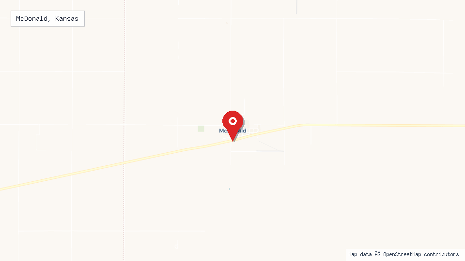 Street map of McDonald, Kansas with location pin