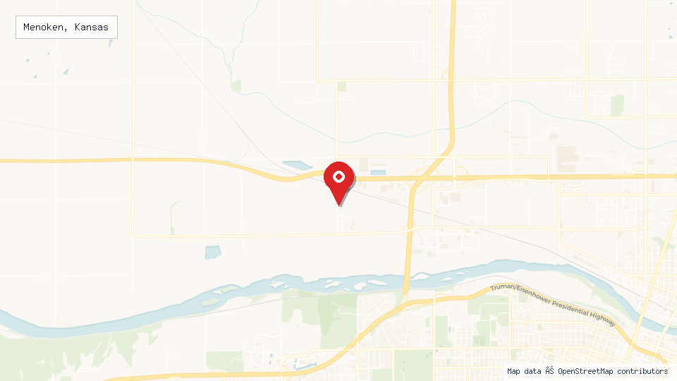 Street map of Menoken, Kansas with location pin