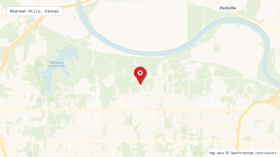 Street map of Nearman Hills, Kansas with location pin
