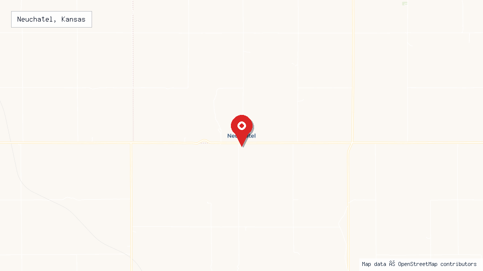 Street map of Neuchatel, Kansas with location pin