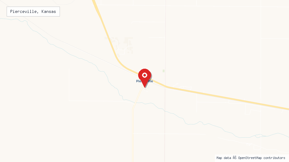 Street map of Pierceville, Kansas with location pin