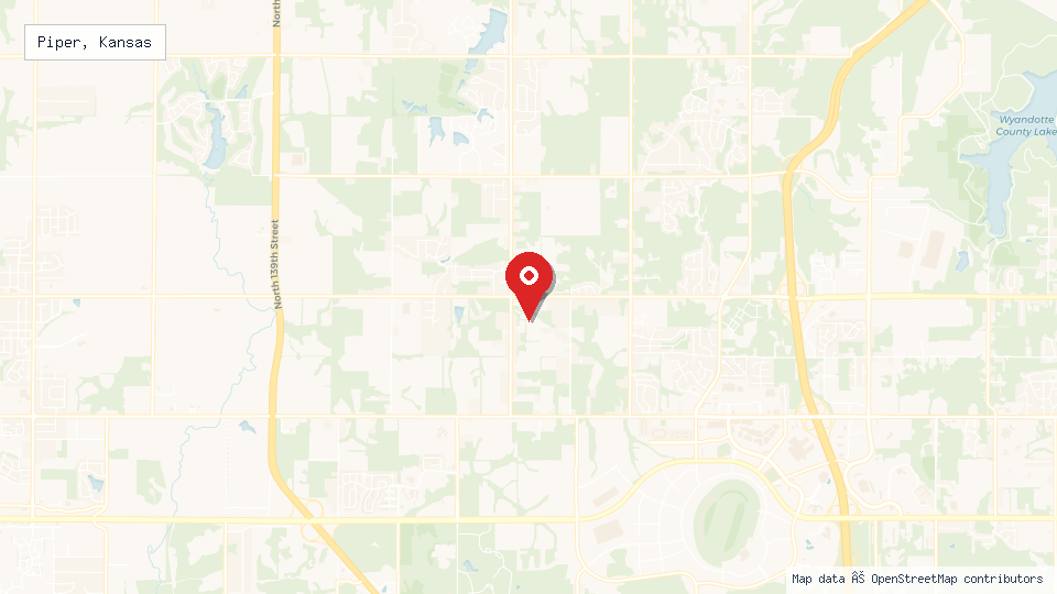 Street map of Piper, Kansas with location pin
