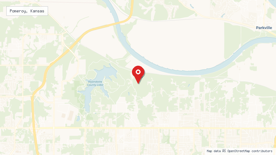 Street map of Pomeroy, Kansas with location pin