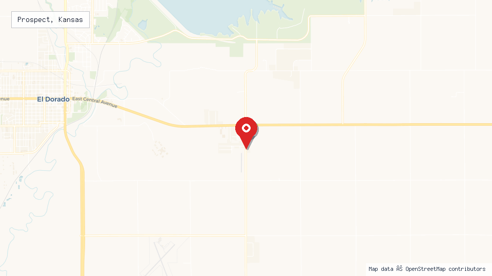 Street map of Prospect, Kansas with location pin