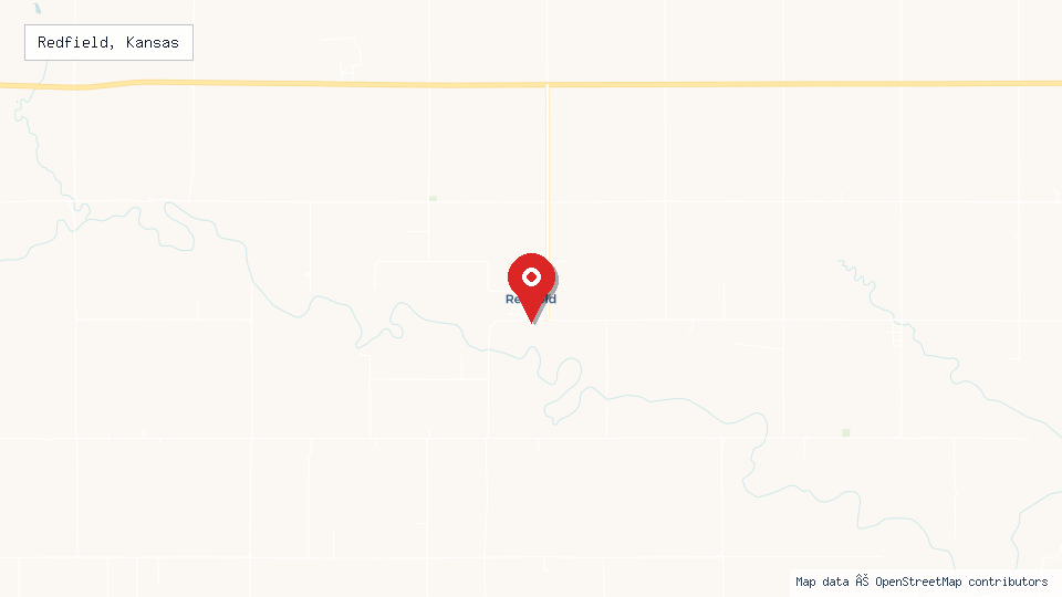 Street map of Redfield, Kansas with location pin