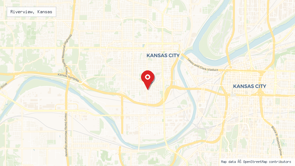 Street map of Riverview, Kansas with location pin