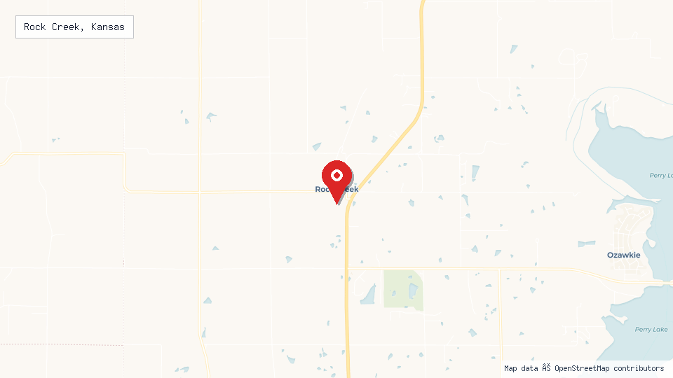 Street map of Rock Creek, Kansas with location pin