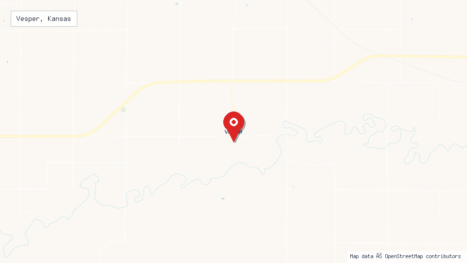 Street map of Vesper, Kansas with location pin