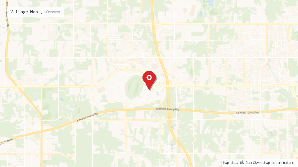 Street map of Village West, Kansas with location pin