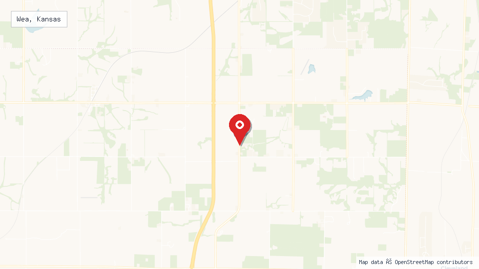 Street map of Wea, Kansas with location pin