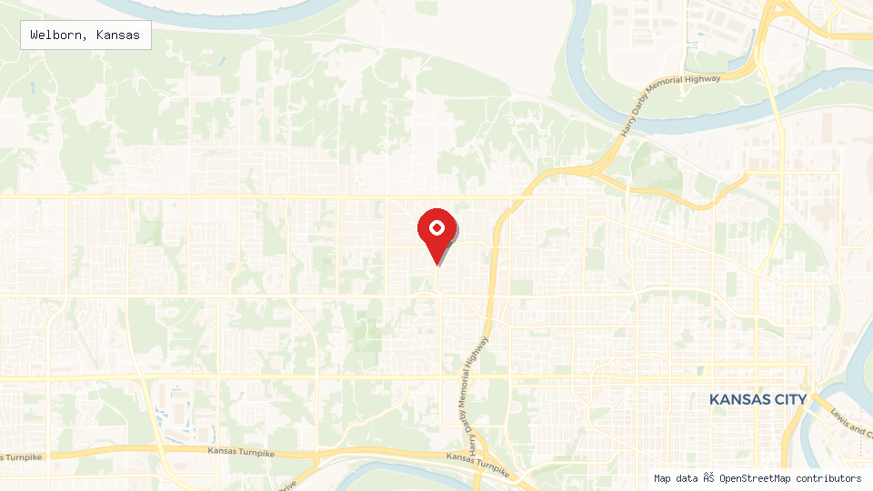 Street map of Welborn, Kansas with location pin