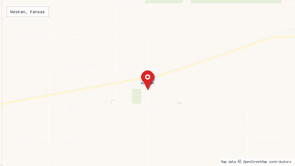 Street map of Weskan, Kansas with location pin