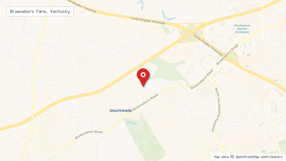 Street map of Brownsboro Farm, Kentucky with location pin