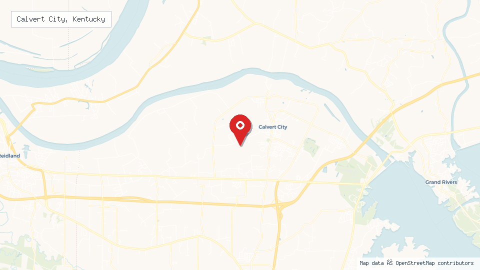 Street map of Calvert City, Kentucky with location pin