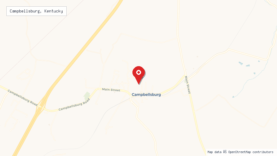 Street map of Campbellsburg, Kentucky with location pin