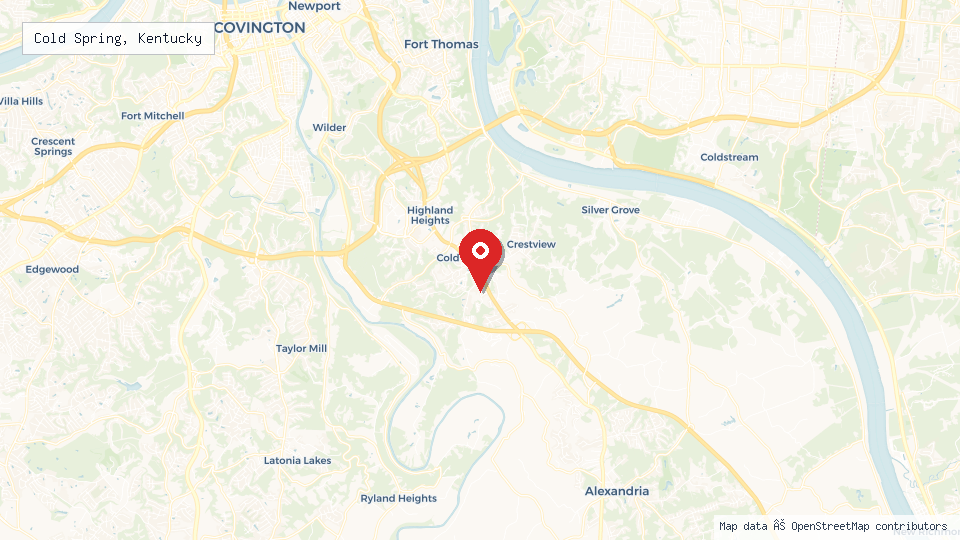 Street map of Cold Spring, Kentucky with location pin