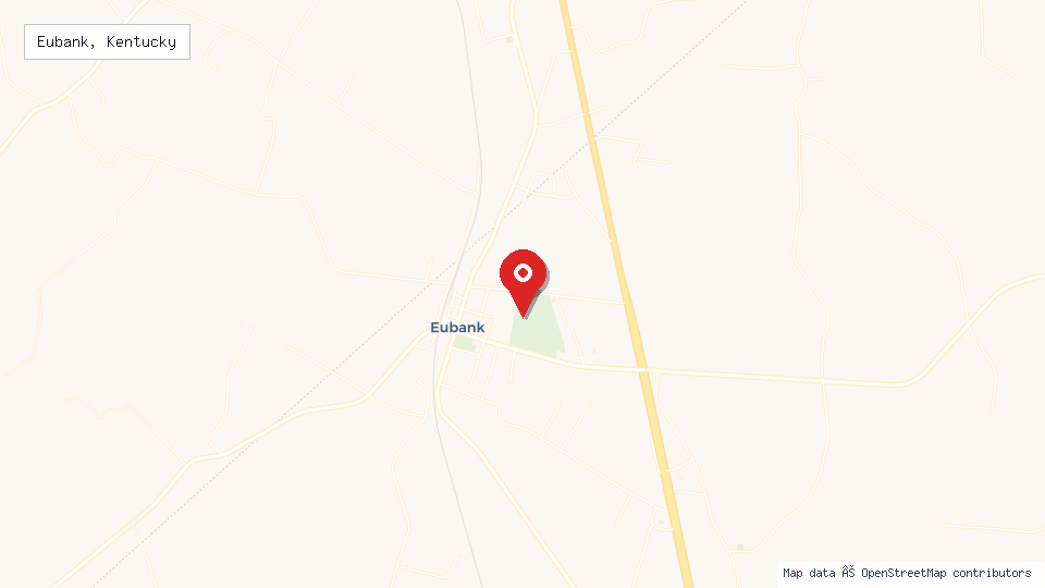 Street map of Eubank, Kentucky with location pin