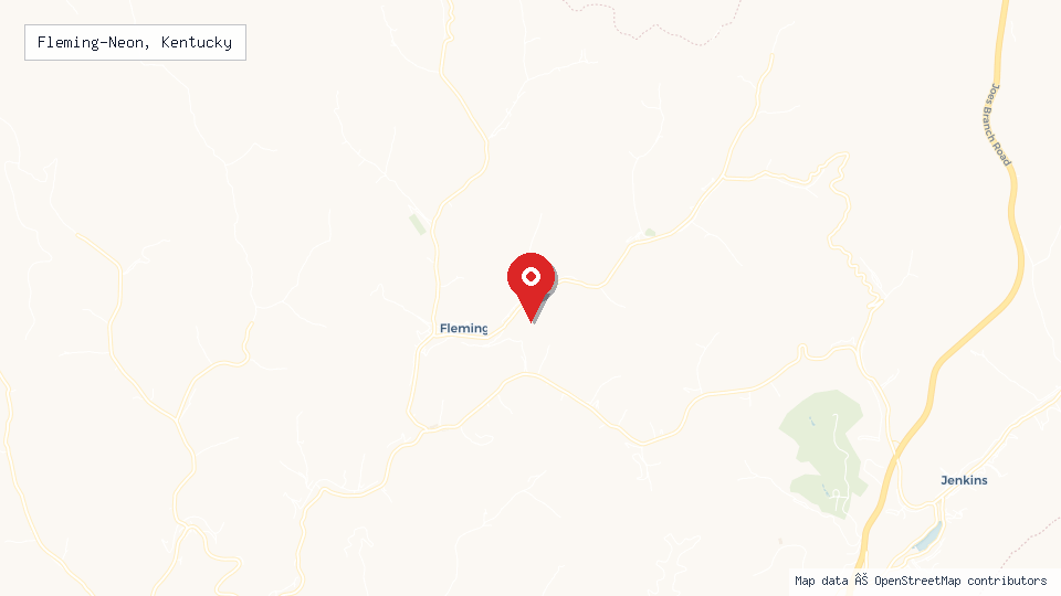 Street map of Fleming-Neon, Kentucky with location pin