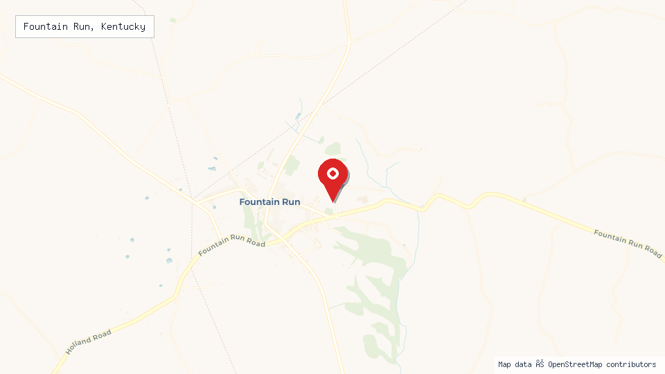 Street map of Fountain Run, Kentucky with location pin
