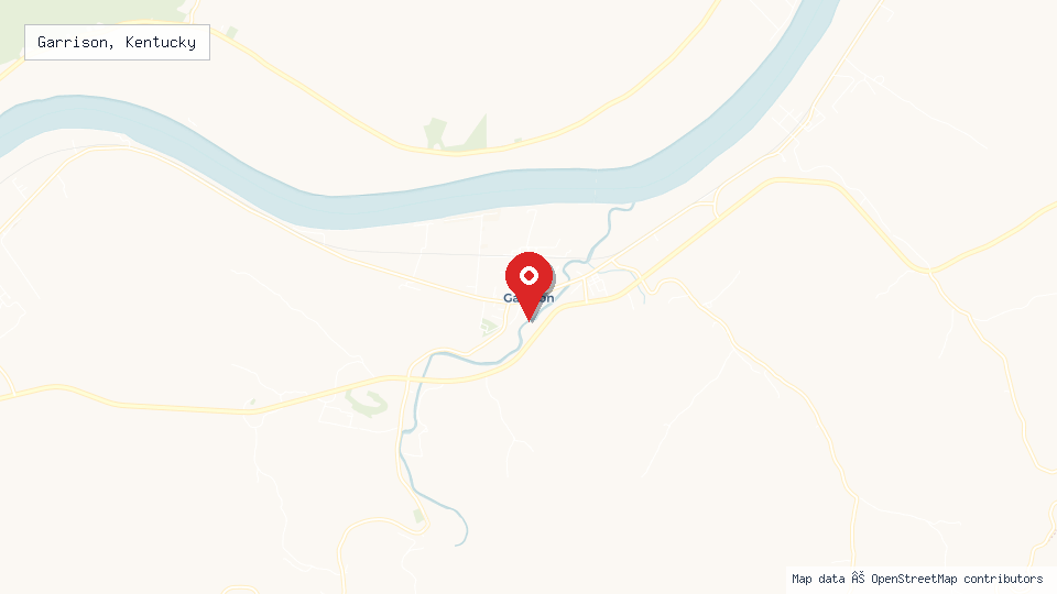Street map of Garrison, Kentucky with location pin