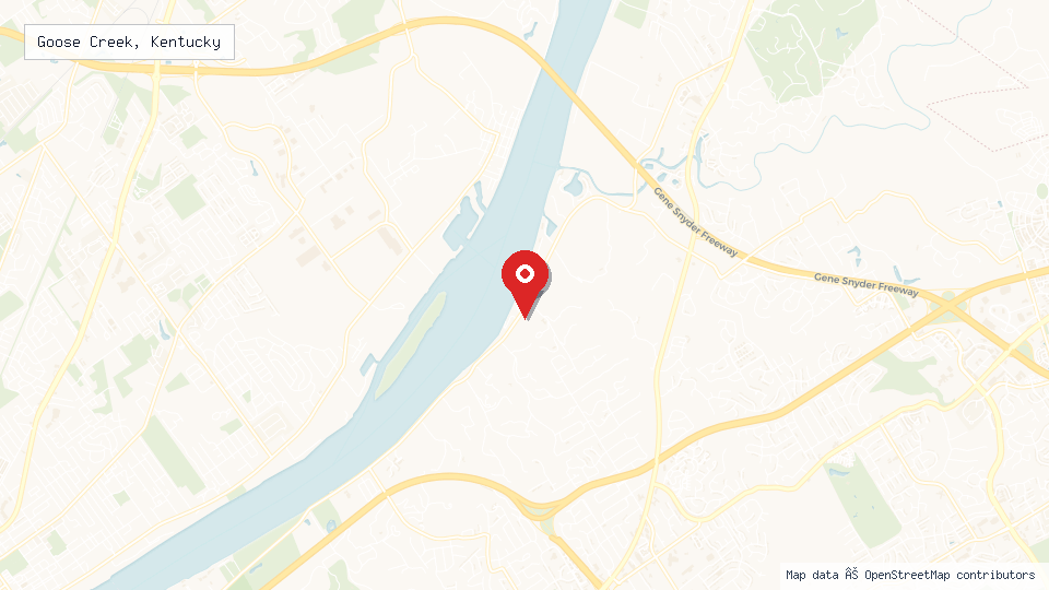 Street map of Goose Creek, Kentucky with location pin