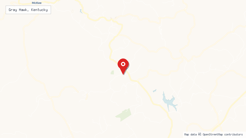 Street map of Gray Hawk, Kentucky with location pin
