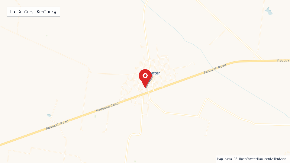 Street map of La Center, Kentucky with location pin
