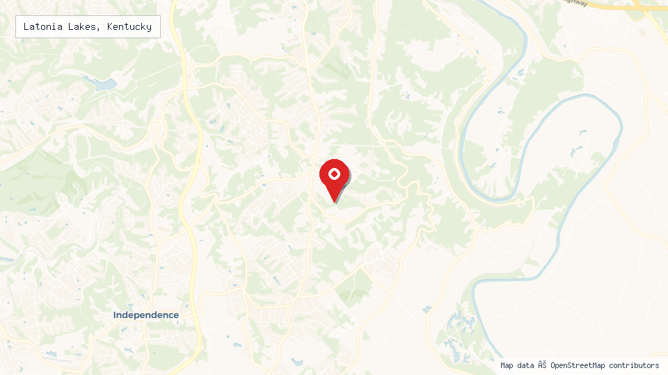 Street map of Latonia Lakes, Kentucky with location pin