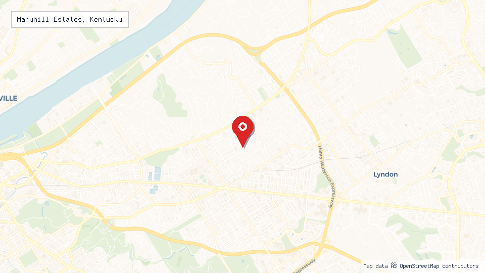 Street map of Maryhill Estates, Kentucky with location pin