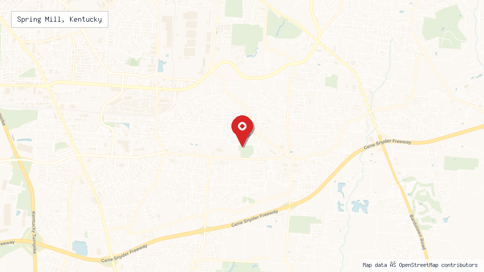 Street map of Spring Mill, Kentucky with location pin