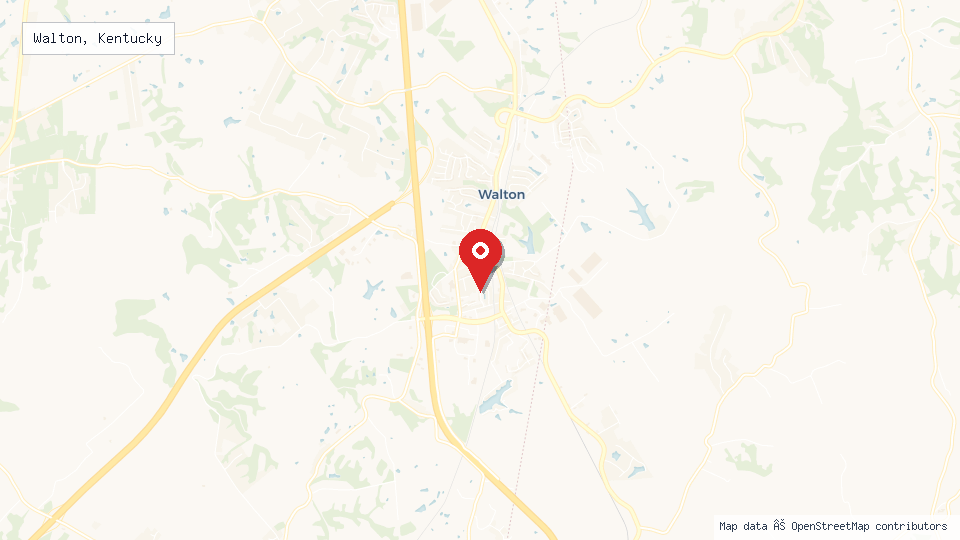 Street map of Walton, Kentucky with location pin
