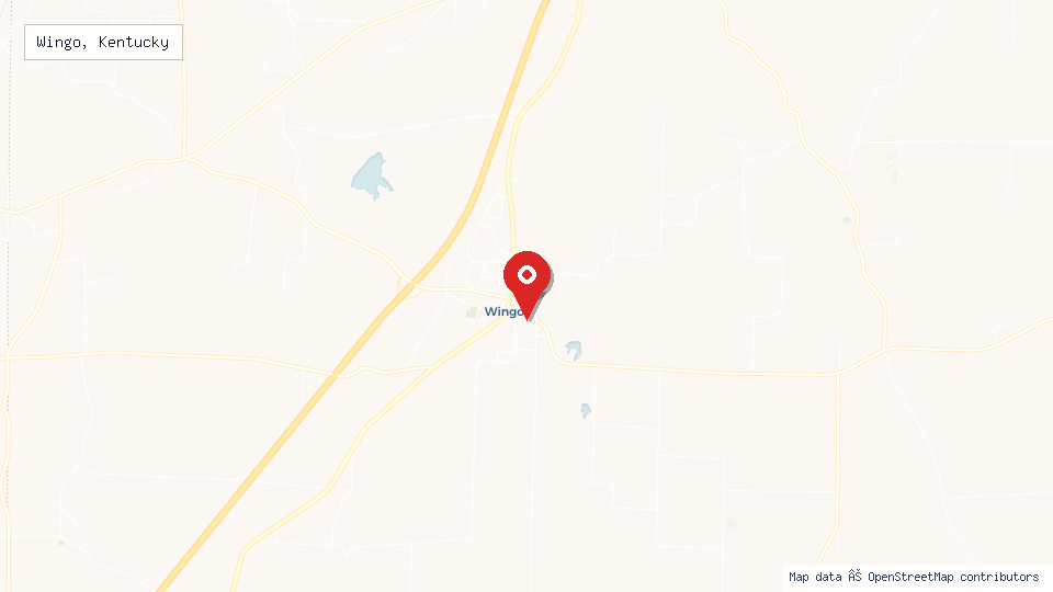 Street map of Wingo, Kentucky with location pin