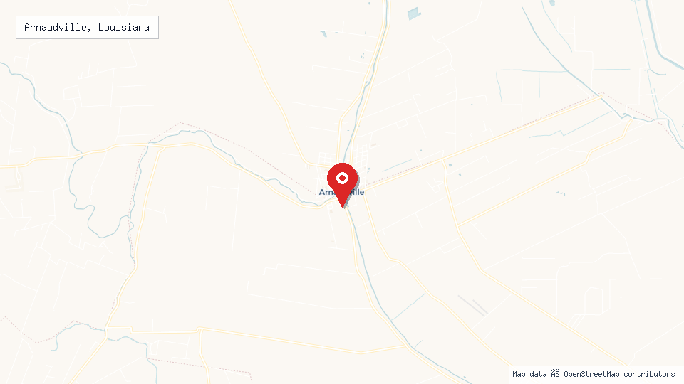 Street map of Arnaudville, Louisiana with location pin
