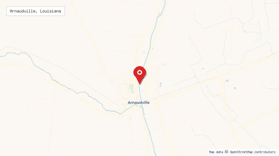 Street map of Arnaudville, Louisiana with location pin
