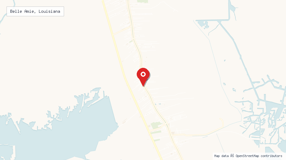 Street map of Belle Amie, Louisiana with location pin